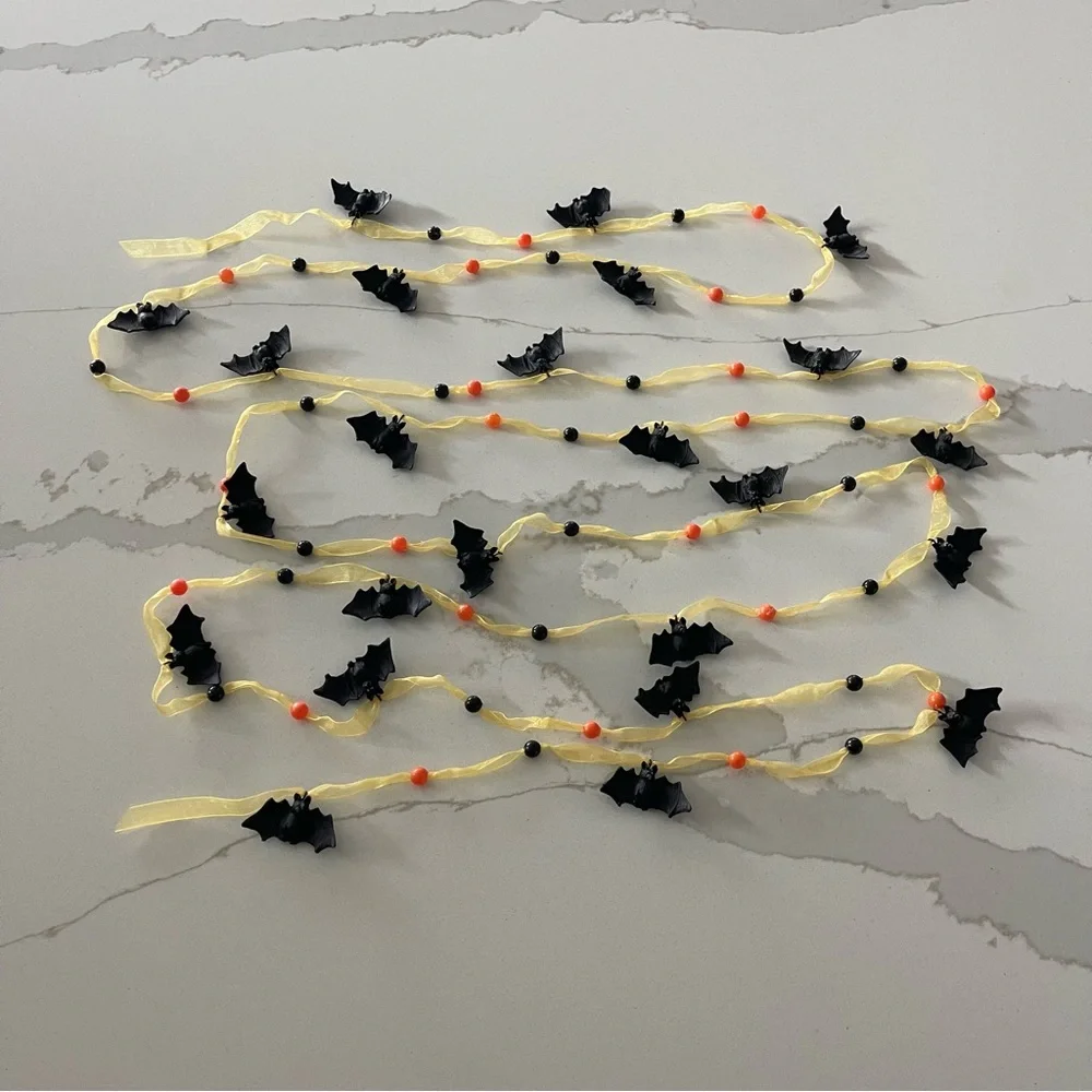 Halloween Bat and Bead garland 12 feet long